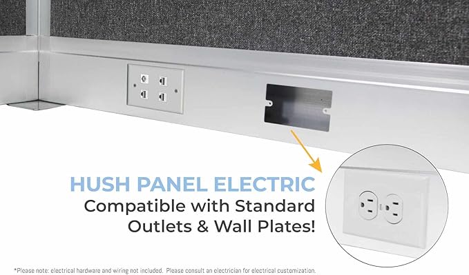 Versare Pre-Configured Hush Panel Electric Cubicle | Workstation Divider Walls - Image 3