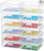novelinks Stackable Plastic Clear Storage Box Containers by novelinks