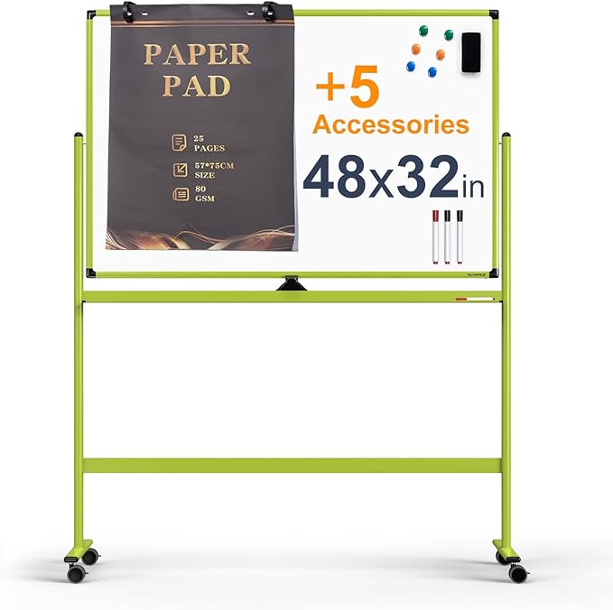 Large Dry-Erase Rolling Magnetic Whiteboard by TSJOFFICE