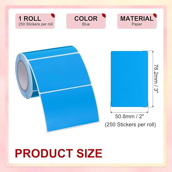 PATIKIL 2 x 3 Inch Rectangle Inventory Color Coding Labels 1 Roll, Square - Image 2