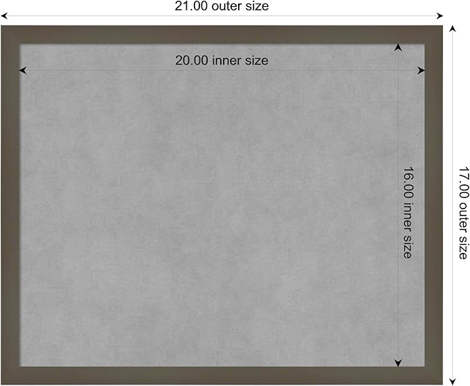 Amanti Art Grey Framed Magnetic Board 17x21 Small Vision Board - Image 3