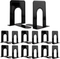 Book Ends, Heavy Duty Bookends to Hold Books, Metal Bookends | Book Ends for Home Office Decorative, Black 6.5 x 5 x 5.7 in, 7 Pair/ 14Piece