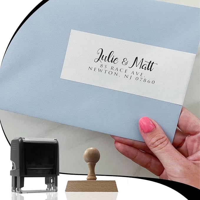 Custom Address Stamps Self Inking or Wood Handle 20+ Designs to Choose from! - Image 7