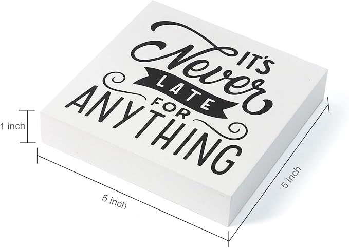 3 Pcs Inspirational Wood Box Sign Set, 5x5 Inches Motivational Quotes Wooden - Image 2