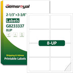 Gemsroyal 2-1/3”×3-3/8”Printable Name Tags Self Adhesive, 2-1/3×3-3/8 White by Gemsroyal