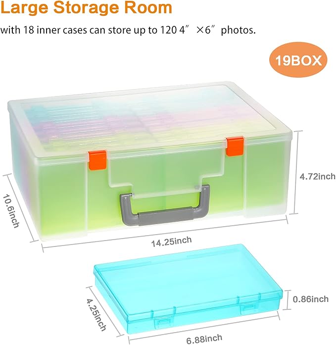 Photo Storage Box 4x6, 18 Inner Extra Large Photo Case Large Photo Organizer - Image 3