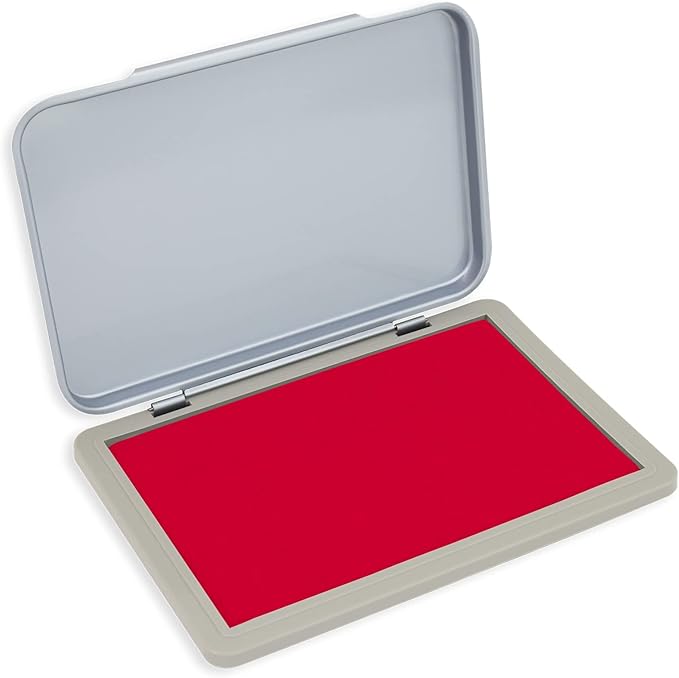 Metal Case Stamp Pad Medium Size, Crimson Red Color by ZIGEL