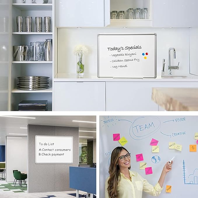 DEVELOP Large Magnetic Dry Erase White Board 60 x 36 Inches, Wall-Mounted 5' x - Image 8