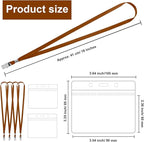 100 Pcs Lanyards for ID Badges and 100 Pcs Clear Name Tag Holders Reusable - Image 2