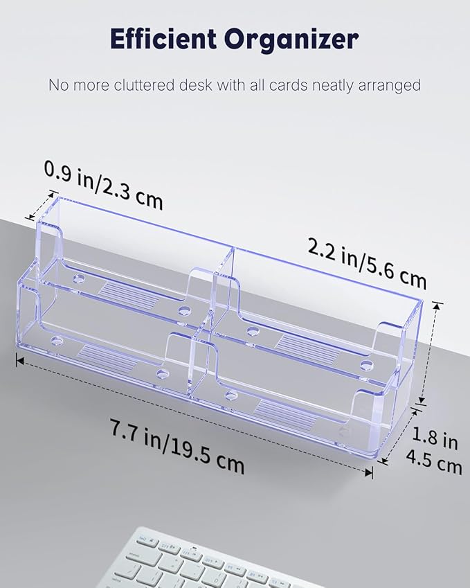 Uniclife 2 Pack Acrylic Business Card Holder - Image 2
