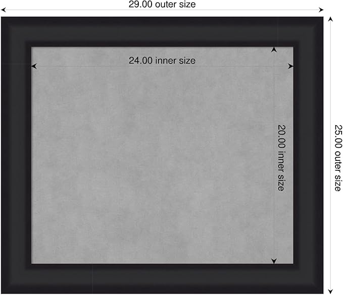 Amanti Art Black Framed Magnetic Board 25x29 Medium Vision Board - Image 2