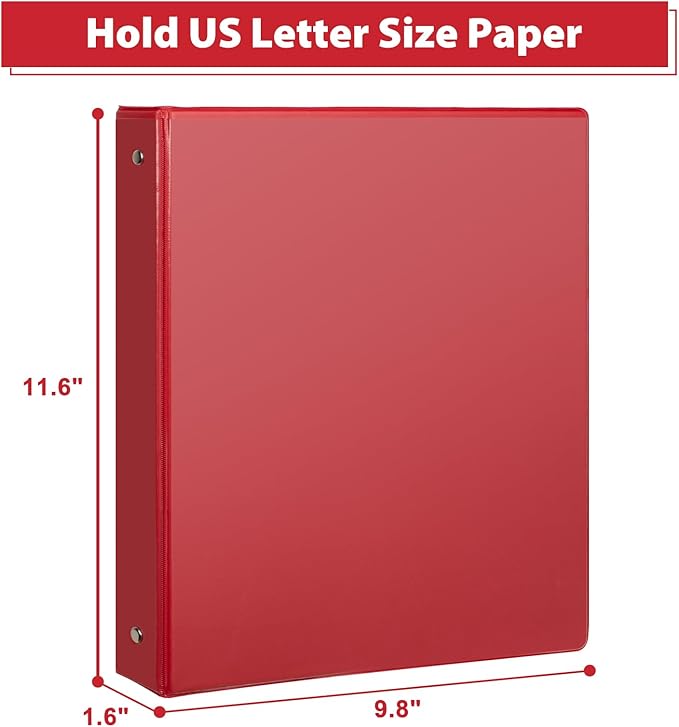 CIXILDTS 1-Inch Round Ring Binder, Standard 3 Ring Binder Fit Letter Size Paper - Image 2