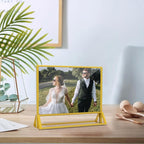 PPH-Sisy Clear Acrylic Sign Holder 7x 5 Horizontal Double Sided Gold Frame - Image 7