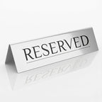 6 Reserved Table Signs – Silver Stainless Steel | Elegant, Durable & Reusable by ADAPTICGROUP