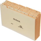 Oxford A-Z Card Guides, 5" x 8", 1/5-Cut Tabs, Manila, 25/Set (B8525)