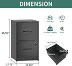 FLIXELIO 2 Drawer File Cabinet - Image 3