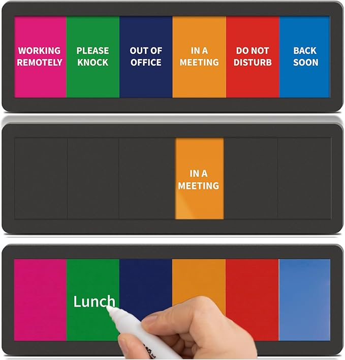 Office Door Signs with 6 Printed Status Options – Do Not Disturb, Out of Office by EliteSign