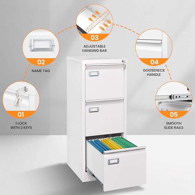 AFAIF 3 Drawer File Cabinet - Image 6