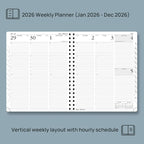 POPRUN 2026 Planner with Hourly Schedule, Vertical Layout - Image 3