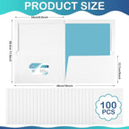 Yeaqee 100 Pack 2 Pockets Glossy Laminated Paper Folder First Day of School - Image 2