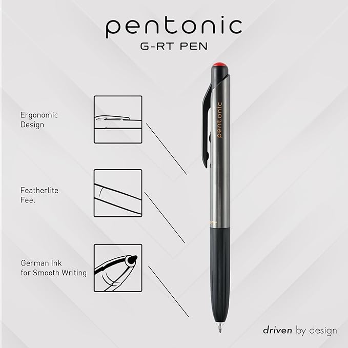 Pentonic GR-T Retractable Gel Pens, 0.7 mm Fine Point, Smooth Writing - Image 2