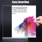 xydstay 12pack Acrylic Sign Holder 8.5 X 11, Vertical T Shape Clear Plastic - Image 8