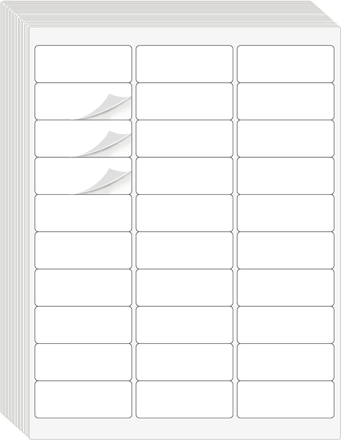 1" x 2-5/8" Address Labels 1500 Labels Sticker Paper by Batrical