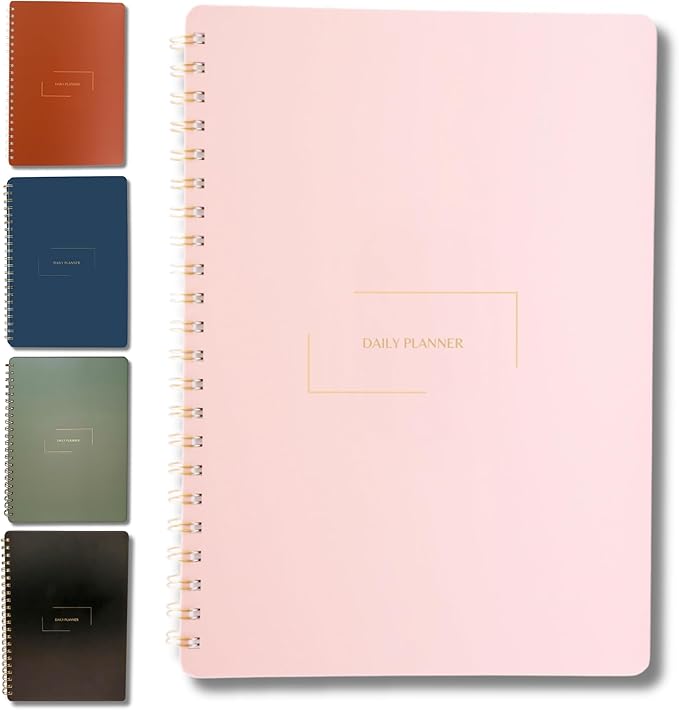 Merely Home Undated Daily Planner | 8.25” x 11.75” To Do List Notebook | Work by MerelyHome