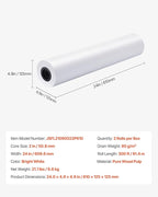 VEVOR Wide Format Paper, 24 in x 300 ft Plotter Roll, 2 Rolls CAD Bond Rolls - Image 7