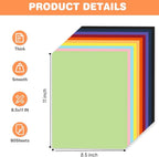 Cardstock 8.5 X 11, 80 Sheets 10 Colors Card Stock, 75lb/ 200gsm Copy Paper - Image 2