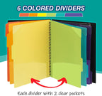 H4D 12 Pocket Poly Project Organizer, Multi Pocket Folder, Primary Colors | Spiral, Multi-Subject, Letter Size