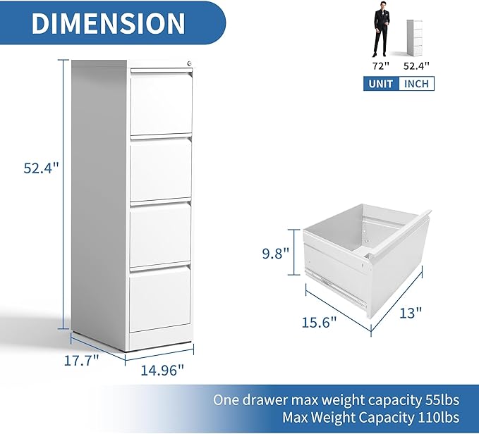 FLIXELIO 4 Drawer File Cabinet - Image 3