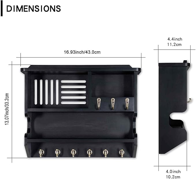 Mutsault Key Holder for Wall, Mail and Key Holder for Home Decor, Key and Mail - Image 4