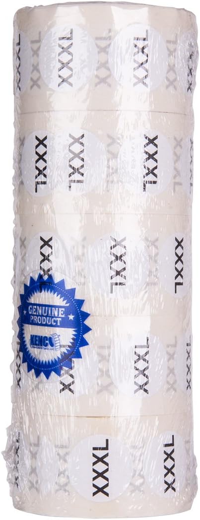 Clothing Size Stickers by Kenco - 0.875" Adhesive Apparel Circle Size Stickers - 2,500 Stickers Total (XXXL)