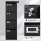 4 drawer file cabinet, filing cabinets for home on a desk or shelf