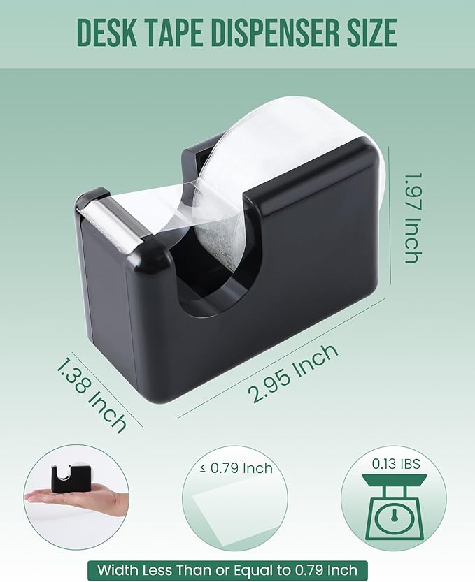 Lichamp 10 Pack Office Desktop Tape Dispenser Includes 10 Rolls of 1 Inch Core - Image 2