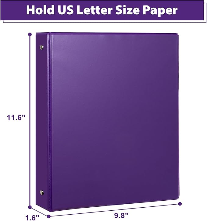 CIXILDTS 1-Inch Round Ring Binder, Standard 3 Ring Binder Fit Letter Size Paper - Image 2