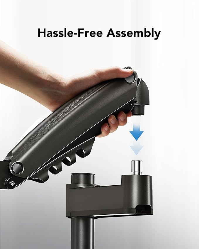 HUANUO Single Monitor Arm for 13-32 inch Screens, Holds 19.8lb, Adjustable - Image 7