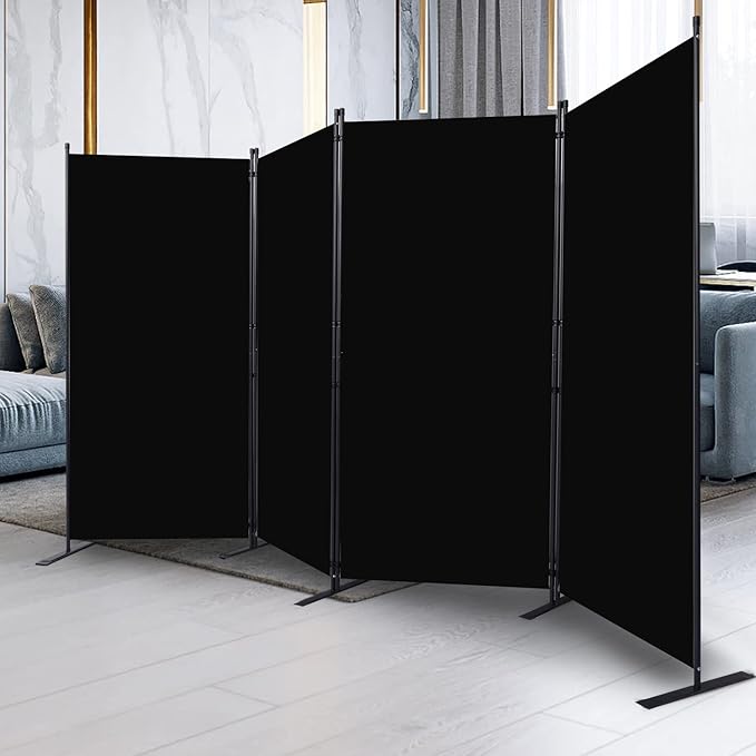CHOSENM Room Divider, 4 Panel Folding Privacy Screens - Image 6