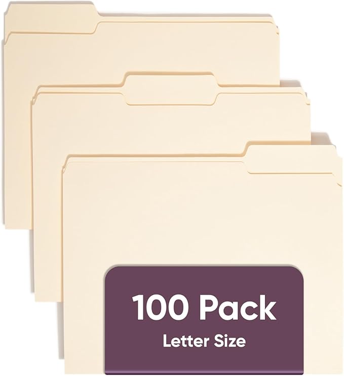Smead File Folders Letter Sized, 1/3-Cut Tab, Letter Size Manila Folders by SMEAD
