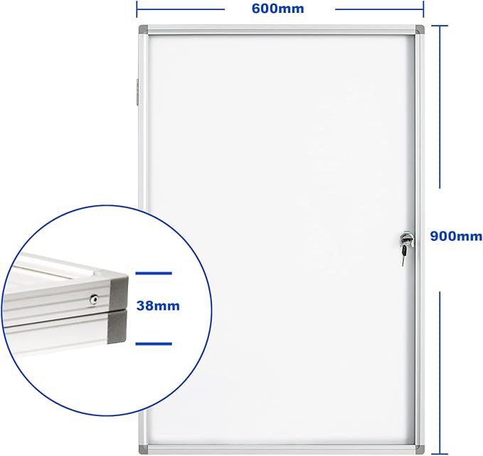 BIBOC 36x24 Inches Lockable Bulletin Boards White Board Frame Enclosed Display - Image 3