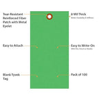 SmartSign 6.25 x 3.125 inch “Green” Blank Tyvek Shipping Tags - Image 4