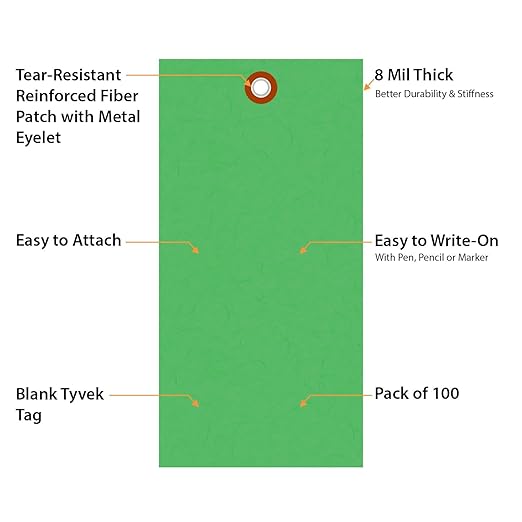 SmartSign 6.25 x 3.125 inch “Green” Blank Tyvek Shipping Tags - Image 4
