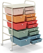 HAPPYGRILL 15-Drawer Rolling Cart, Storage Carts - Image 8