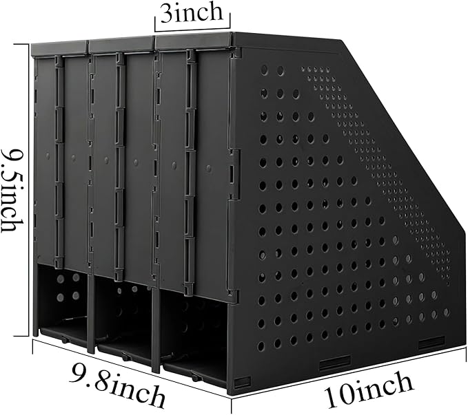 SAYEEC 1Pcs Collapsible Plastic Magazine File Holder Vertical Binder Storage - Image 2
