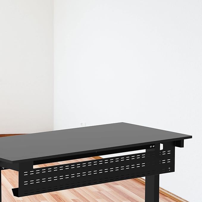 Stand Up Desk Store Under Desk Cable Management Tray Black Horizontal Computer - Image 3