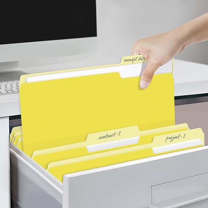 SUNEE File Folders, 120 Pack Manilla Folders 8.5 x 11, Colored File Folders - Image 6