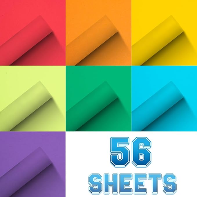 Colored Cardstock 8.5 in x 11 in, 56 Sheet Classic Rainbow Index Paper 300 - Image 6