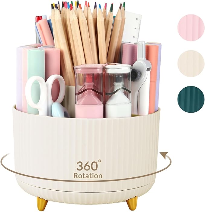SKYDUE 360 Rotating Plastic Desk Pen Organizer by SKYDUE