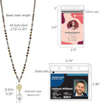 AIDSOTOU Lanyards for ID Badges and Keys, Natural Stone Beaded Teacher Lanyard - Image 4